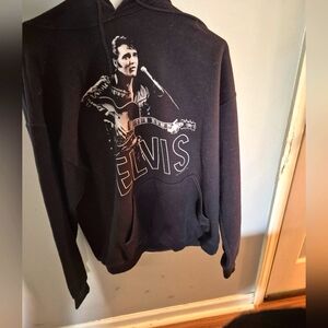 Black Elvis Graphic Hoodie
